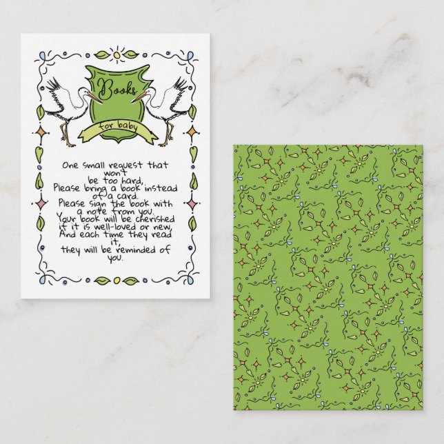 Cartão De Informações Manuscrito Manuscrito Livros de Tempestade para Be (Frente/Verso)