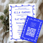 Cartão De Informações Mão de Loops Mensais Desenhada Personalizada Bat M<br><div class="desc">CARDS ENCLOSURE perfeitos para incluir para uma morcega mitzvah, bar mitzvah ou outra comemoração judaica! A mão fez uma armação de pinceladas bagunçadas para você no lado da frente! TOTALMENTE PERSONALIZÁVEL! Clique em "Personalizar" acima para editar o texto e adicionar seu link ao código QR. Clique em "editar usando a...</div>