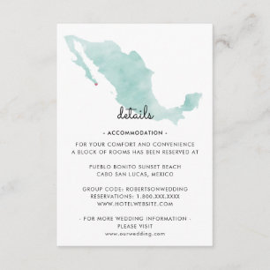 Cartão De Informações Mapa do México Cabo Detalhes