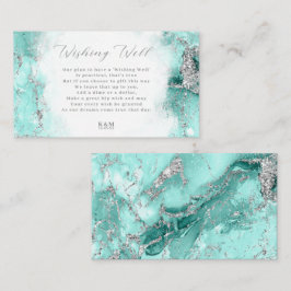 Cartão De Informações Marble Glitter Wishing well V1 Teal ID644
