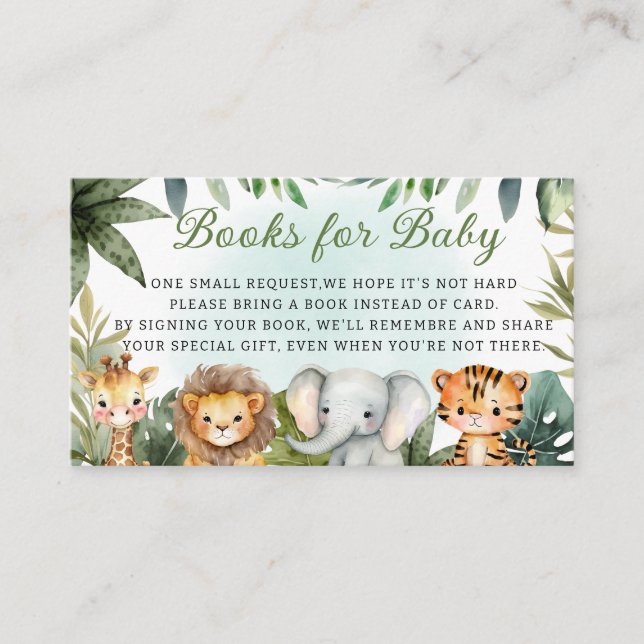 Cartão De Informações Marcos de Animais Safari Tropicais Cólvora Tropica (Frente)