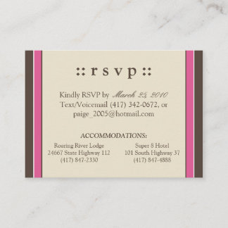 Cartão De Informações ::mardeanna: Basta placa RSVP Elegante de 3,50x2,5