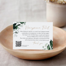 MAREE Greenery Weding Honeymoon Fund Código QR