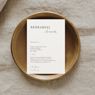 Cartão De Informações Marfim   Ensaio de Casamento Minimalista Chic