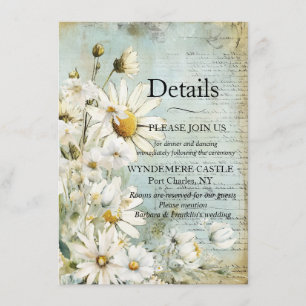 Cartão De Informações Margarida Branca Elegante