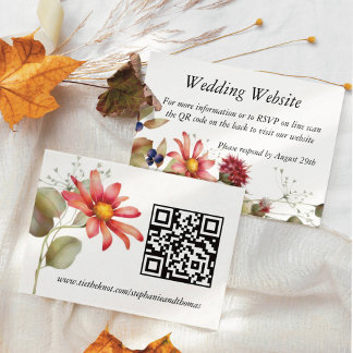 Cartão De Informações Margarida Rosa Selvagem Floral