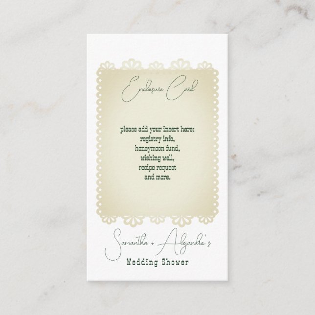 Cartão De Informações Margs & Matrimony Fiesta Casal mexicano (Frente)