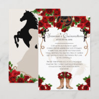 Mariachi Charro Rosa vermelha Quinceanera Info