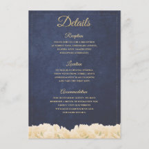 Marinho Dourado Rústico Chic Detalhes Florais Peôn