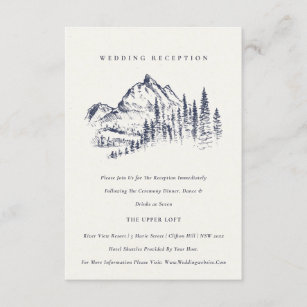 Cartão De Informações Marinho Pine Woods - Recepção de casamento de esbo