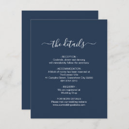 Cartão De Informações Marinho simples azul