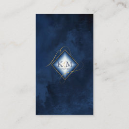 Cartão De Informações Marinho Wishing de Abstrato Dourado Linhas Finas I