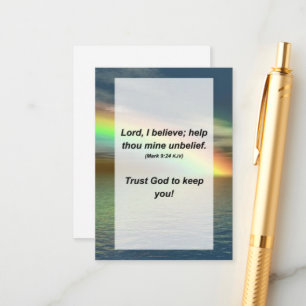 Cartão De Informações Mark 9:24 Senhor, acredito; ajude-o a não acredita