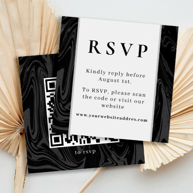 Cartão De Informações Mármore preto abstrato moderno (Criador carregado)