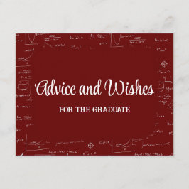Cartão De Informações Maroon Math Graduation Party Advice for Graduate
