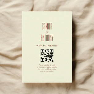 Cartão De Informações Marrom Bege 