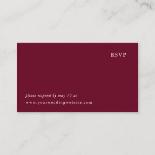Cartão De Informações Marsala simples que Wedding   RSVP em linha