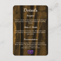 Máscara de Damasco Bronze Dourado Roxo Real