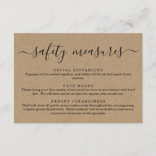 Cartão De Informações Máscara de Segurança Covid 19 Informações de Dista