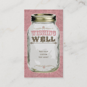 Cartão De Informações Mason Jar Pink Wishing Good