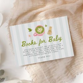Cartão De Informações Matcha Themed Books For Baby Shower