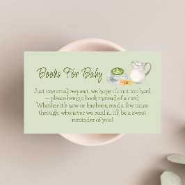 Cartão De Informações Matcha Themed Books Para Chá de fraldas