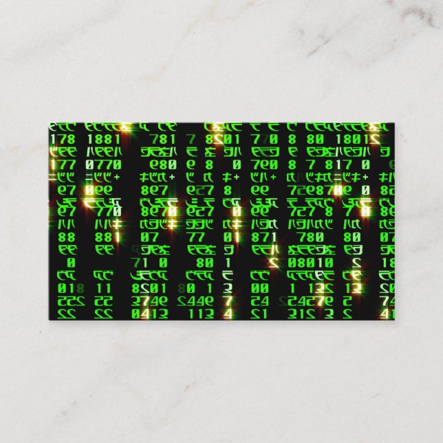 Cartão De Informações Matriz de códigos (Frente)