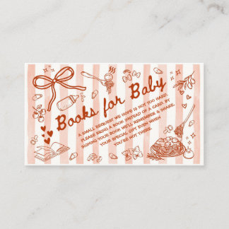 Cartão De Informações MeatBall Italian Baby Shower Books for Baby