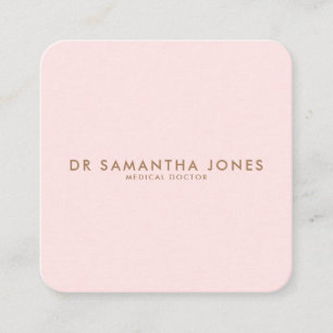Cartão De Informações Médico Moderno Minimalista Rosa Profissional