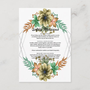 Cartão De Informações Medida De Segurança Floral De Cor Amarela E Laran