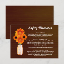 Cartão De Informações Medida de Segurança para Jarra de Pedra Mason Flor