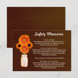 Cartão De Informações Medida de Segurança para Pote de Pedra com Floral 