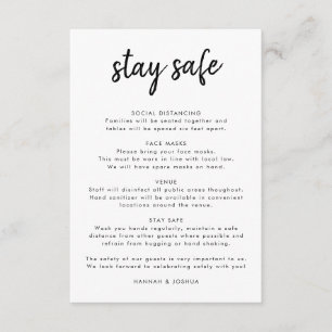 Cartão De Informações Medidas de segurança   Casamento de Script Modern
