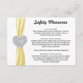 Cartão De Informações Medidas de Segurança Diamante Coração Faixa Amarel