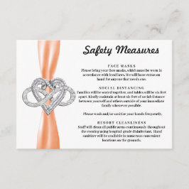 Cartão De Informações Medidas de Segurança do Coração Infinito da Fita L