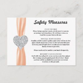 Cartão De Informações Medidas de Segurança do Diamante Coração Laranja R