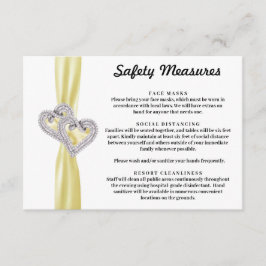 Cartão De Informações Medidas de Segurança do Diamante Corações Faixa Am