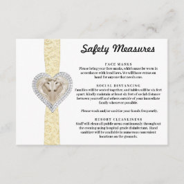 Cartão De Informações Medidas de Segurança do Laço Amarelo do Unicórnio