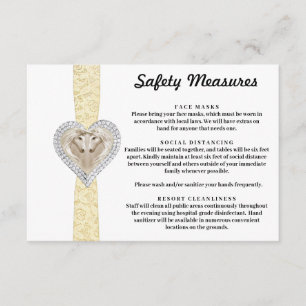 Cartão De Informações Medidas de Segurança do Laço Amarelo Unicórnio