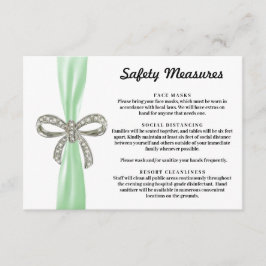 Cartão De Informações Medidas de Segurança do Laço de Diamante com Fita 