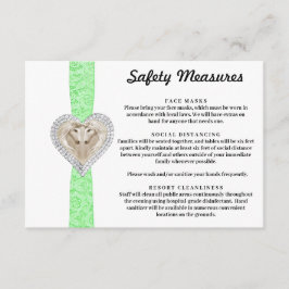 Cartão De Informações Medidas de Segurança do Local Verde da Unicórn