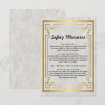 Medidas de Segurança em Mármore Geométrico Dourado