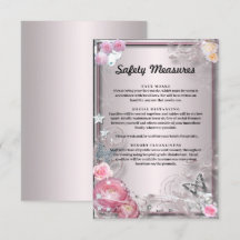 Medidas De Segurança Florais E Borboletas Rosa