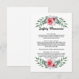 Cartão De Informações Medidas de Segurança Foliar Rosa Rosa Rosa Cor-de-