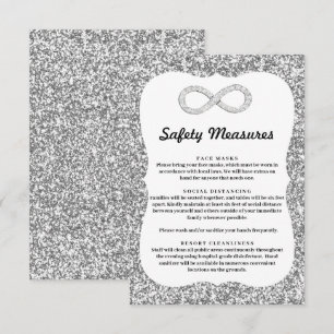 Cartão De Informações Medidas de Segurança Infinity Diamante Brilho Prat