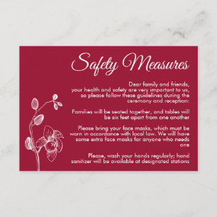 Cartão De Informações Medidas de segurança modernas para as orquídeas 