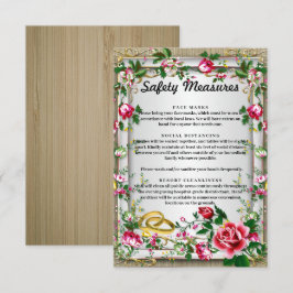 Cartão De Informações Medidas de Segurança para Casamentos de Rosas verm