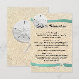 Cartão De Informações Medidas de Segurança para Casamentos na Praia Sand