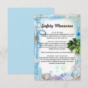 Cartão De Informações Medidas de Segurança para Conchas Marinhas em Prai