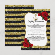 Medidas de segurança para faixas Douradas de ancor